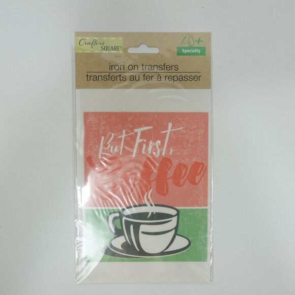 Crafters Square Iron-On Transfer But Coffee First - Picture 1 of 4
